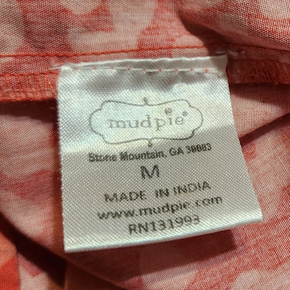 Mud Pie Coral Leopard Print Cotton Tiered Dress - Picture 5 of 6